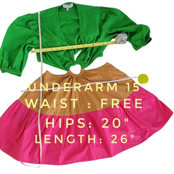 Never Fully Dressed Dopaminecore Tropical Bold Watermelon Heart Cut-Out Dress S - Picture 7 of 11